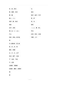 北师大版七年级英语上册全部单词中文