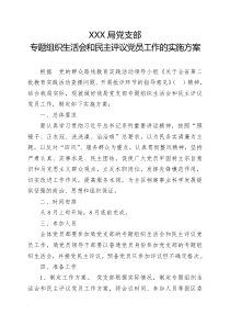 专题组织生活会和民主评议党员工作的实施方案WORD