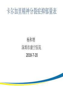 卡尔加里精神分裂症抑郁量表