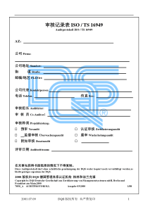 审核记录表ISO  TS 16949(1)