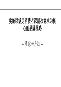 实施以满足消费者深层次需求为核心的品牌战略