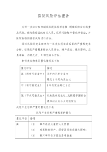 医院风险评估报告