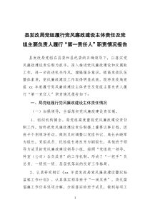 县发改局党组履行党风廉政建设主体责任及党组主要负责人履行“第一责任人”职责情况报告