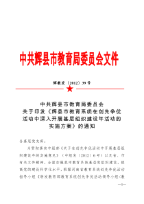 辉县市教育局基层组织建设年实施方案