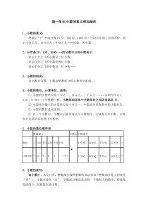 2017北师大版小学数学四年级下册知识点汇总