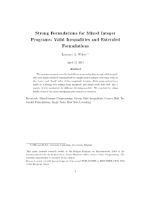 Strong formulations for mixed integer programs val