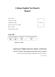 CET-6成绩单_英语翻译模版