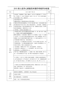 2015单人徒手心肺复苏术操作考核评分标准