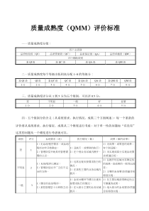 质量成熟度评价标准