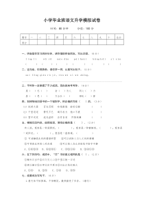 (精编)部编版小升初语文模拟测试卷含答案