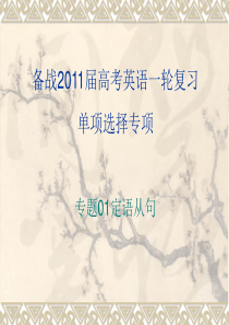 2011年高考英语一轮复习系列课件：专题01  定语从句