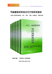 节能建筑材料项目可行性研究报告(专业经典案例)