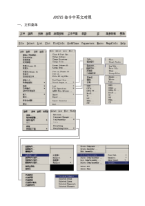 ansys菜单中英文对照