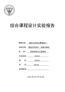 东南大学信息学院大四上综合课程设计报告(微波组)