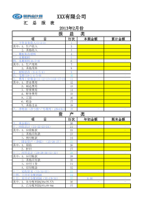 简易内账汇总报表(带公式)