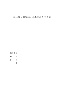 基础施工期间基坑安全管理专项方案