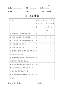 PHQ-9量表