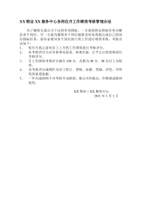 XX物业各岗位绩效考核表