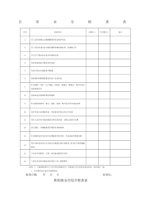 日常安全检查表