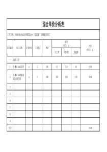 综合单价分析表