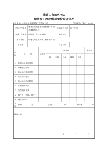 钢盖板安装工程检验批质量验收记录表