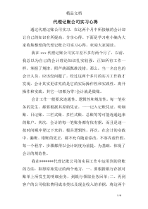 代理记账公司实习心得