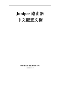 JUNIPER-路由器中文使用手册