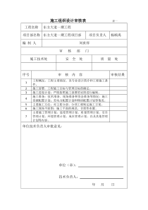 安全专项施工方案审核表                    表二