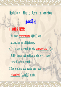 【英语】海南2011高考一轮复习课件：Module 4 Music Born in America(