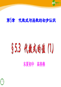 七年级数学上册 5.3.1代数式的值课件 青岛版