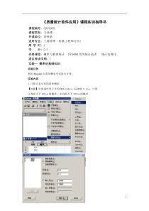 质量统计软件应用课程实践指导书