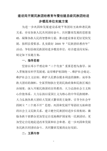 建设局开展民族团结教育暨创建县级民族团结模范单位活动实施方案