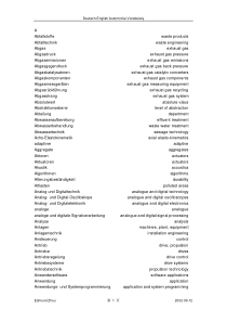 Deutsch-English Automotive Vocabulary