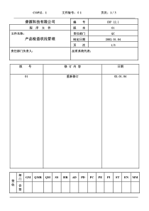 质量体系编写表格COP12-1