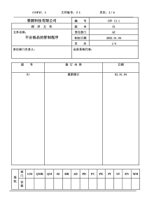 质量体系编写表格COP13-1