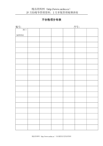 质量体系表格-ISO质量体系表格大全不合格项分布表