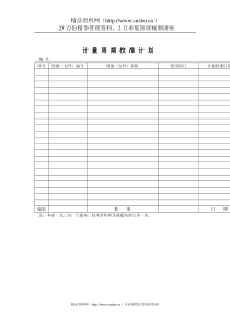 质量体系表格-计量周期校准计划