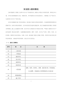 安全投入的落实情况