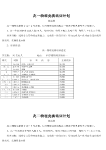 高一物理竞赛培训计划