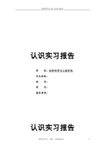 中南大学认知实习报告经典范文