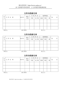 质量管理体系文件表格-文件归档移交单