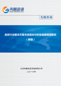 政府行业解决方案市场现状分析及前景预测报告(目录)