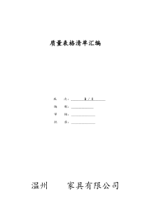 质量管理体系表格清单汇编1