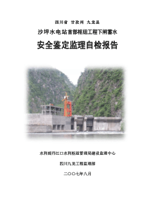 沙坪水电站首部枢纽工程下闸蓄水安全鉴定监理自检报告(最终稿)