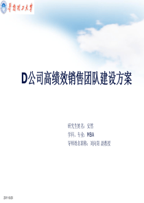 D公司高绩效销售团队建设方案