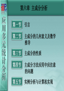 厦门大学《应用多元统计分析》第06章  主成分分析