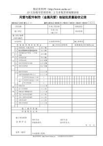 风管与配件制作（金属风管）检验批质量验收记录