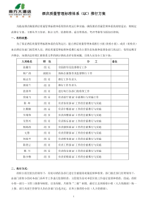 酒店质量管理标准体系(QC)推行方案