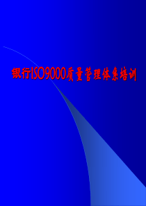 银行ISO9000质量管理体系培训（PPT 63页）