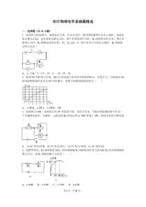 初中物理电学易错题精选